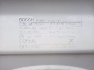 Шильдик стиральной машины Bosch